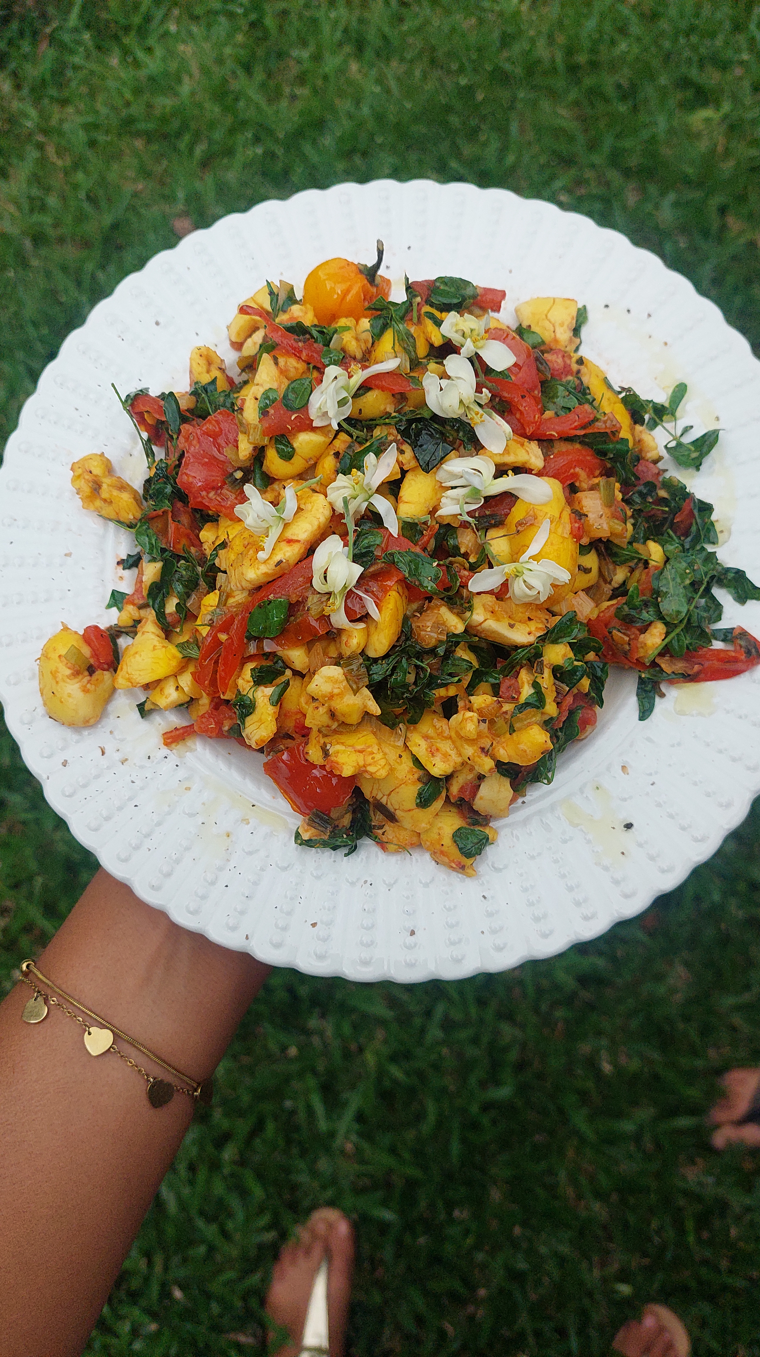 ACKEE WITH FRESH MORINGA LEAVES