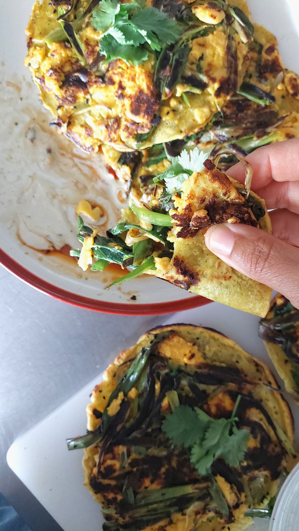 SCALLION-ACKEE SANDWICH FLATBREADS – FOOD CURIOUS