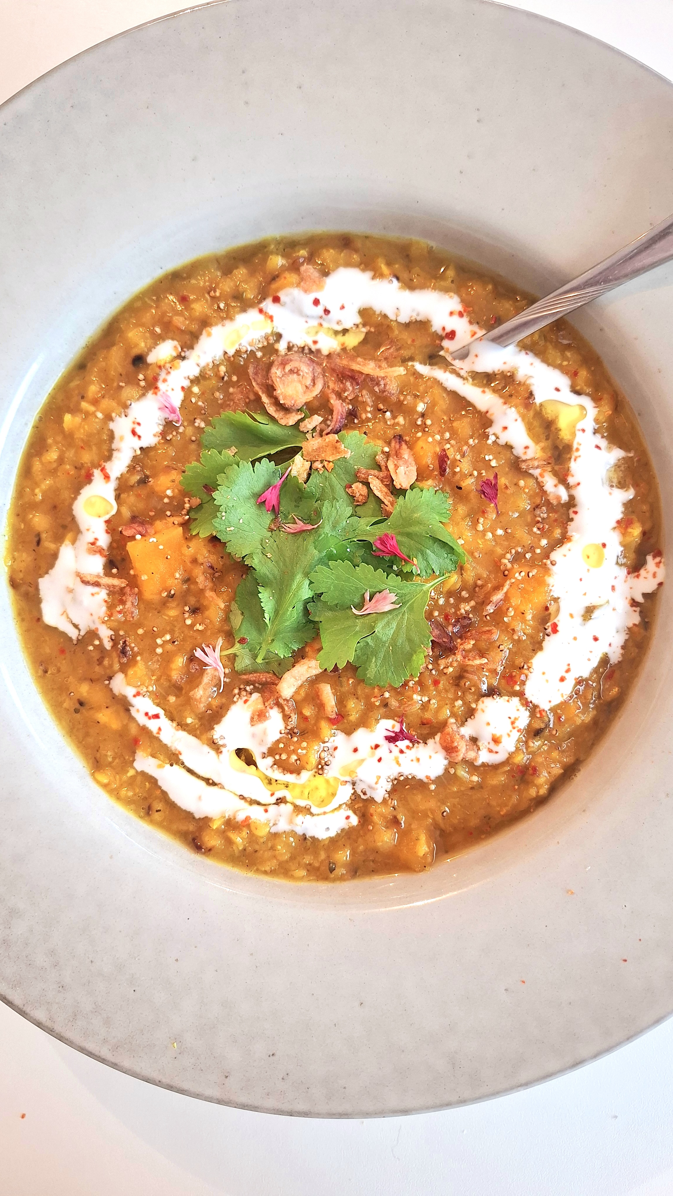 HEARTY RED LENTIL PUMPKIN SOUP